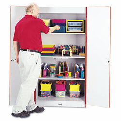 JNT5950JC008 Rainbow Accents Deluxe Classroom Closet, 36w x 24d x 72h, Red By JONTI-CRAFT, INC.