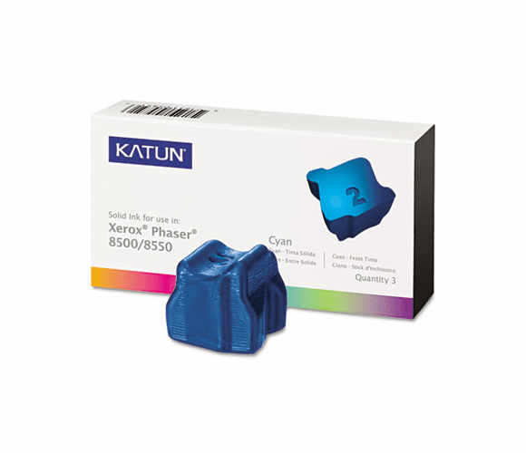 KAT37983 KAT37983 Compatible, 108R00669 Solid Ink Stick, 3,000 Yield, 3/Box, Cyan By KATUN CORPORATION