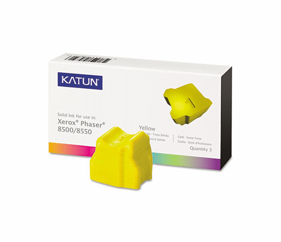 KAT37985 KAT37985 Compatible, 108R00671 Solid Ink Stick, 3,000 Yield, 3/Box, Yellow By KATUN CORPORATION