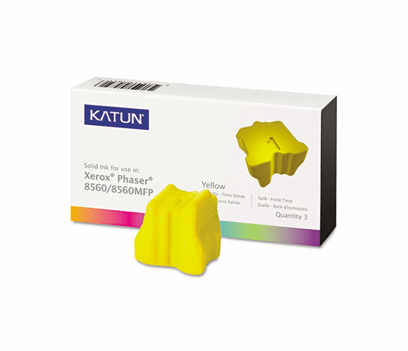 KAT37993 KAT37993 Compatible, 108R00725 Solid Ink Stick, 3,400 Yield, 3/Box, Yellow By KATUN CORPORATION