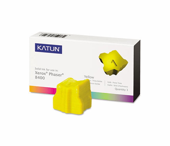 KAT38706 KAT38706 Compatible, 108R00607 Solid Ink Stick, 3,400 Yield, 3/Box, Yellow By KATUN CORPORATION