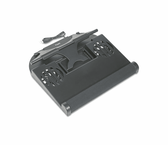 KCS10909 Notebook Riser with Cooling Fan and Swivel, Black, 12 1/2 x 11 1/2 x 4 By KELLY COMPUTER SUPPLIES