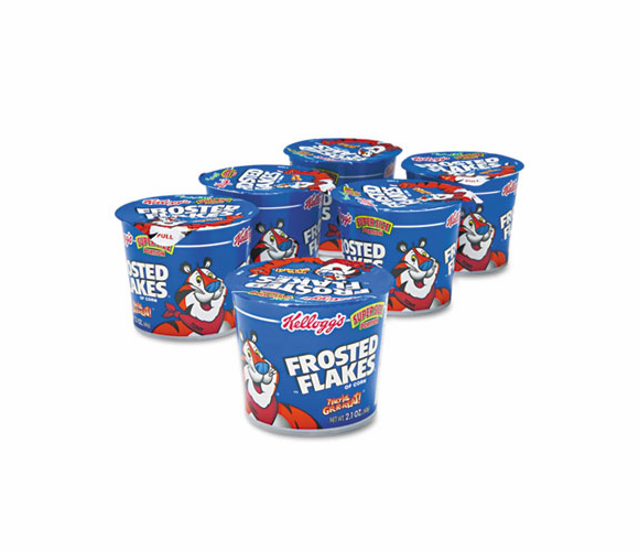 KEB01468 Breakfast Cereal, Frosted Flakes, Single-Serve 2.1oz Cup, 6 Cups/Box By KELLOGG'S