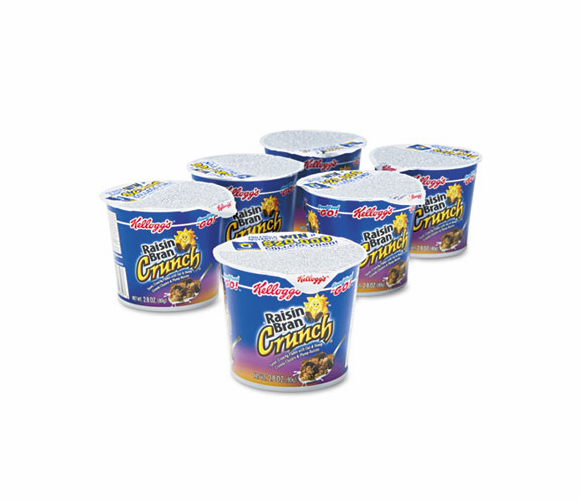 KEB01474 Breakfast Cereal, Raisin Bran Crunch, Single-Serve 2.8oz Cup, 6 Cups/Box By KELLOGG'S