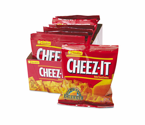 KEB12233 Cheez-It Crackers, 1.5oz Single-Serving Snack Pack, 8 Packs/Box By KELLOGG'S