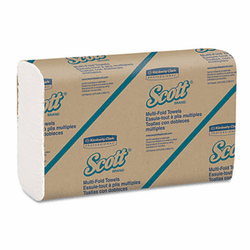 KIM01804 SCOTT Multifold Paper Towels, 9 1/5 x 9 2/5, White, 250/Pack, 16/Carton By KIMBERLY CLARK