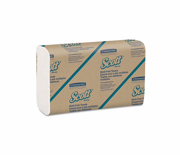 KIM01804 SCOTT Multifold Paper Towels, 9 1/5 x 9 2/5, White, 250/Pack, 16/Carton By KIMBERLY CLARK