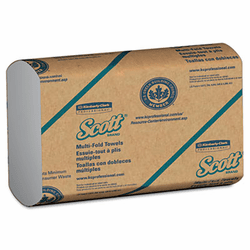KIM01840 SCOTT Multifold Paper Towels, 9 1/5 x 9 2/5, White, 250/Pack, 16/Carton By KIMBERLY CLARK