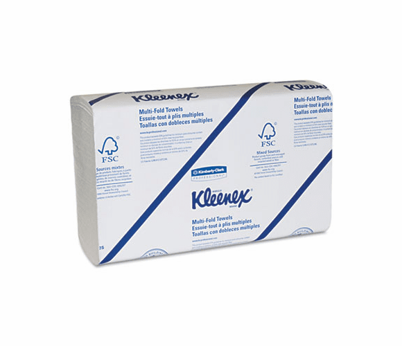 KIM01890 KLEENEX Multifold Paper Towels, 9 1/5 x 9 2/5, White, 150/Pack, 16/Carton By KIMBERLY CLARK