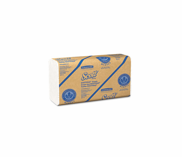 KIM01980 SCOTT SCOTTFOLD Towels, 9 2/5 x 12 2/5, White, 175 Towels/Pack, 25/Carton By KIMBERLY CLARK