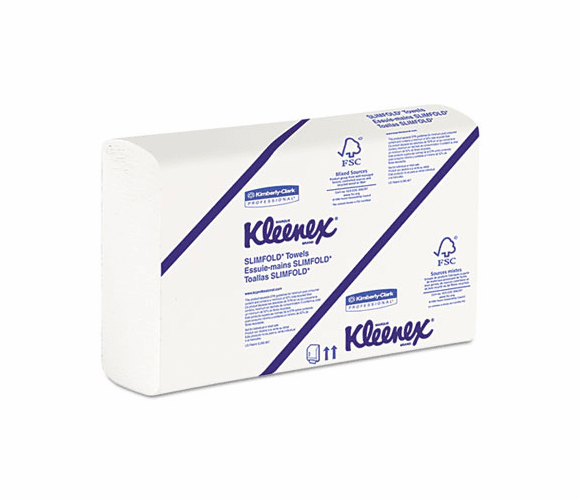 KIM04442 KLEENEX SLIMFOLD Hand Towels, White, 90/Pack, 24/Carton By KIMBERLY CLARK
