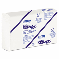 KIM04442 KLEENEX SLIMFOLD Hand Towels, White, 90/Pack, 24/Carton By KIMBERLY CLARK