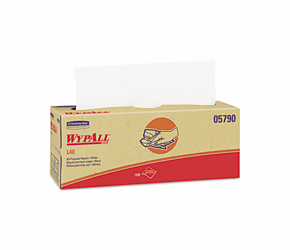 KIM05790 WYPALL L40 Cloth-Like Wipes, 16 2/5 X 9 4/5, 100/Box, 9/Carton By KIMBERLY CLARK