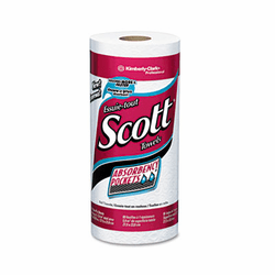 KIM13608 SCOTT Perforated Kitchen Towel Rolls, 11" x 8 7/8", White, 96/Roll, 15/Carton By KIMBERLY CLARK