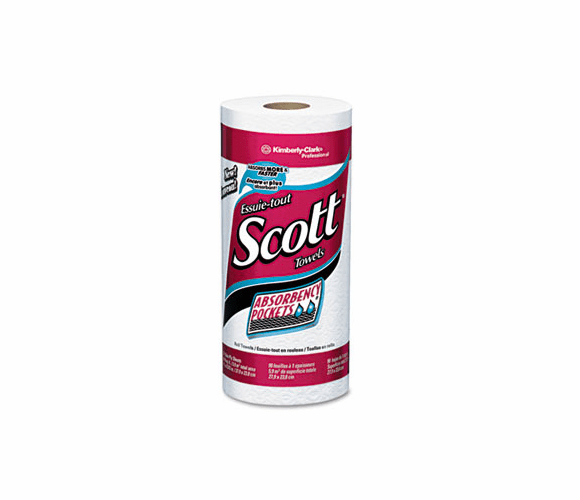 KIM13608 SCOTT Perforated Kitchen Towel Rolls, 11" x 8 7/8", White, 96/Roll, 15/Carton By KIMBERLY CLARK
