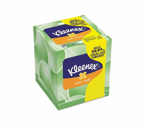 KIM25836BX KLEENEX Anti-Viral Facial Tissue, 3-Ply, 68 Sheets/Box By KIMBERLY CLARK