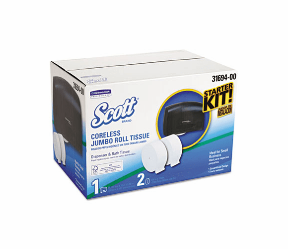KIM31694 SCOTT Coreless JRT Bath Tissue Dispenser, 17.25"x11.81"x11.56", Smoke/White By KIMBERLY CLARK