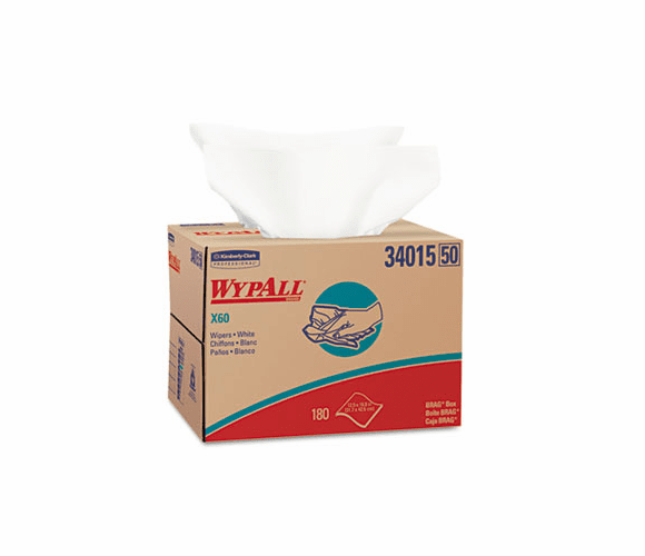KIM34015 WYPALL X60 Wipers, 12 1/2 x 16 7/8, 180/Box By KIMBERLY CLARK