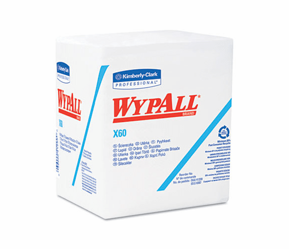 KIM34865 WYPALL X60 Wipers, 1/4-Fold, 12 1/2 x 13, White, 76/Box, 12/Carton By KIMBERLY CLARK