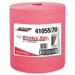 KIM41055 WYPALL X80 Wipers, HYDROKNIT Roll, 12 1/2 x 13 2/5, Red, 475/Roll, 1 Roll/Carton By KIMBERLY CLARK