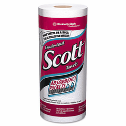 KIM41482 SCOTT Perforated Kitchen Towel Rolls, 11" x 8 7/8", White, 128/Roll, 20/Carton By KIMBERLY CLARK