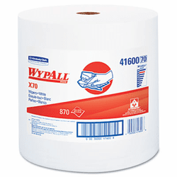 KIM41600 WYPALL X70 Wipers, Jumbo Roll, Perf., 12 1/2 x 13 2/5, White, 870/Roll, 1/Carton By KIMBERLY CLARK