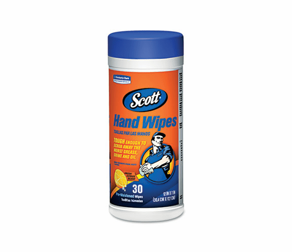KIM58028 SCOTT Hand Wipes, Citrus Scent, Green, 30/Canister, 6/Carton By KIMBERLY CLARK