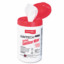 KIM58040 KIMTECH PREP Surface Sanitizer Wipe, 12 x 12, White, 30/Canister By KIMBERLY CLARK