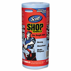KIM75130 SCOTT Shop Towels, Roll, 10 2/5 x 11, Blue, 55/Roll, 30/Carton By KIMBERLY CLARK