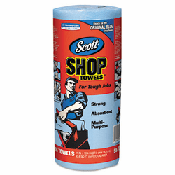 KIM75147 SCOTT Shop Towels, Roll, 10 2/5 x 11, Blue, 55/Roll, 12/Carton By KIMBERLY CLARK