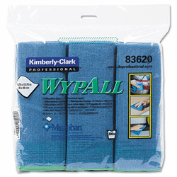 KIM83620 WYPALL Cloths w/Microban, Microfiber, 15 3/4 x 15 3/4, Blue, 6/Pack By KIMBERLY CLARK