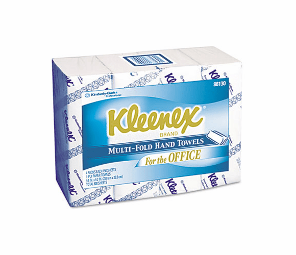 KIM88130 KLEENEX Multifold Paper Towels, 9 1/5 x 9 2/5, White, 150/Pack, 16/Carton By KIMBERLY CLARK