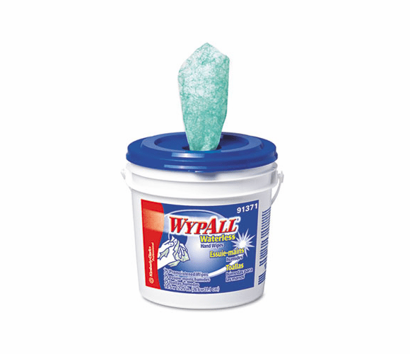 KIM91371EA WYPALL Waterless Cleaning Wipes, Cloth, 10 1/2 x 12 1/4, 75/Bucket By KIMBERLY CLARK