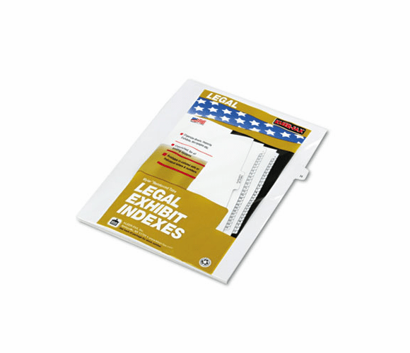 KLF80008 80000 Series Legal Exhibit Index Dividers, 1/26 Cut Tab, "H", White, 25/Pack By KLEER-FAX