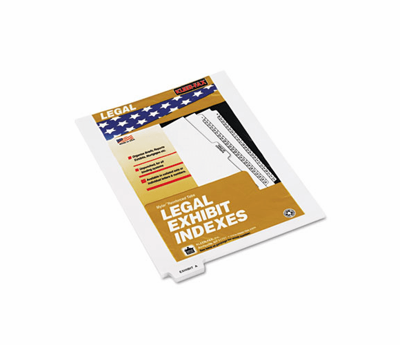 KLF81140 80000 Series Legal Index Dividers, Bottom Tab, Printed "Exhibit A", 25/Pack By KLEER-FAX
