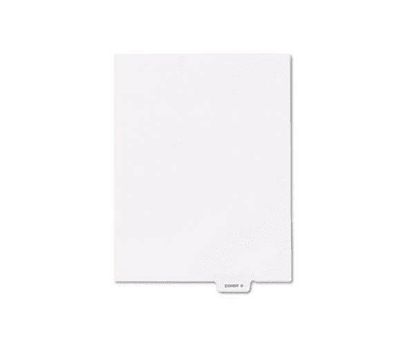 KLF81143 80000 Series Legal Index Dividers, Bottom Tab, Printed "Exhibit D", 25/Pack By KLEER-FAX