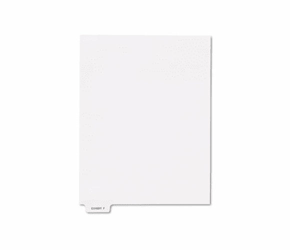 KLF81145 80000 Series Legal Index Dividers, Bottom Tab, Printed "Exhibit F", 25/Pack By KLEER-FAX