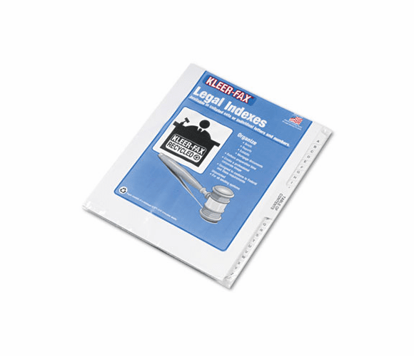 KLF81174 80000 Series Legal Exhibit Index Dividers, 1/26 Cut Tabs, Printed "A"-"Z" By KLEER-FAX