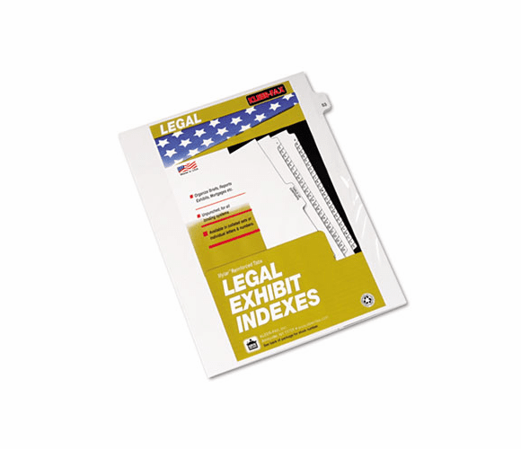 KLF82253 80000 Series Legal Index Dividers, Side Tab, Printed "53", 25/Pack By KLEER-FAX