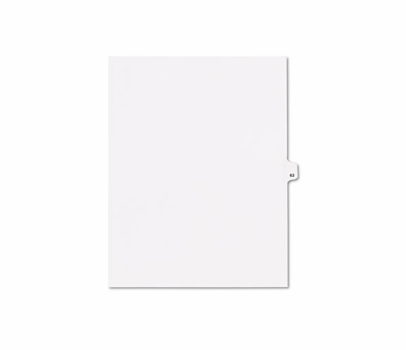 KLF82263 80000 Series Legal Index Dividers, Side Tab, Printed "63", 25/Pack By KLEER-FAX