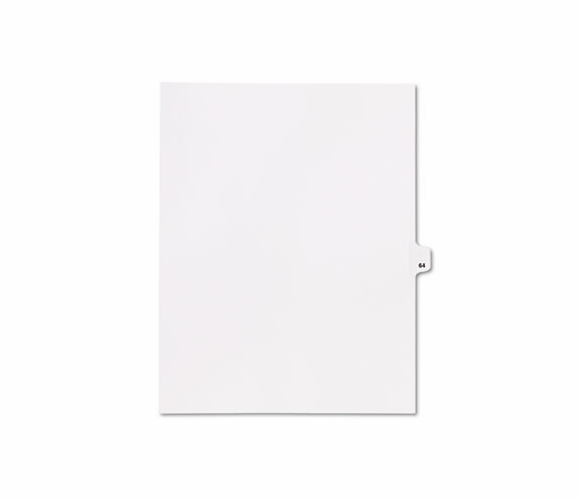 KLF82264 80000 Series Legal Index Dividers, Side Tab, Printed "64", 25/Pack By KLEER-FAX