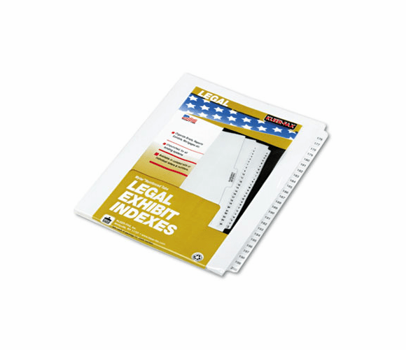 KLF83176 80000 Series Legal Index Divider Set, Side Tabs, Printed "176"-"200" By KLEER-FAX