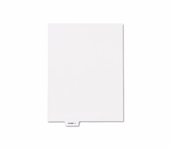 KLF84142 80000 Series Legal Index Dividers, Bottom Tab, Printed "Exhibit 2", 25/Pack By KLEER-FAX