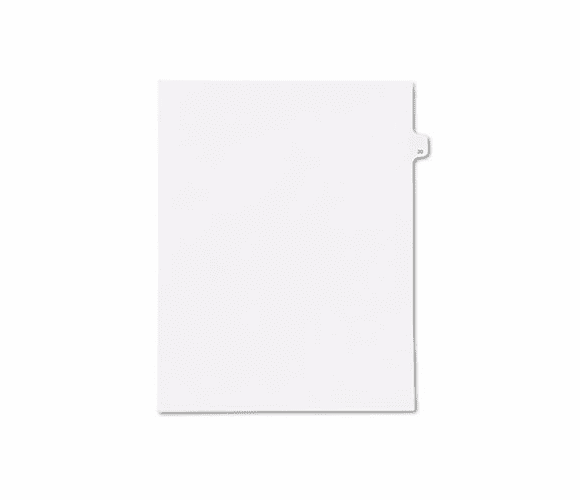 KLF91030 90000 Series Legal Exhibit Index Dividers, Side Tab, Printed "30", 25/Pack By KLEER-FAX