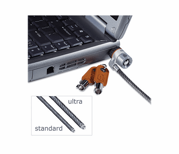 KMW67723 MicroSaver Keyed Ultra Laptop Lock, 6 ft. Steel Cable, Two Keys By KENSINGTON