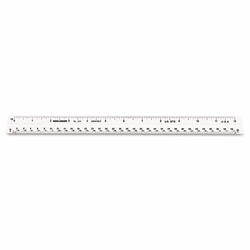KOH3272BC Triangular Scale, Plastic, 12", Architectural, White By CHARTPAK/PICKETT