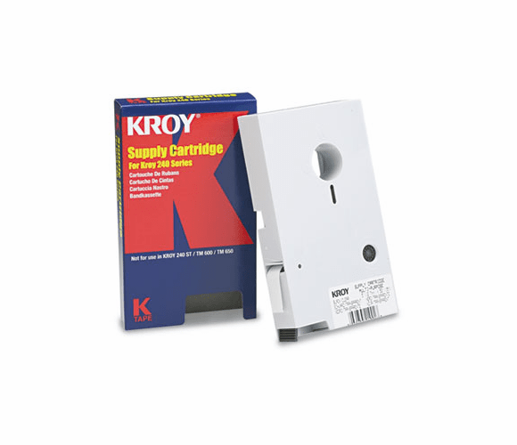KRY2227501 Duratype 240 Series Labeling Tape, 1/2 x 50ft, Black on Clear By KROY INC.