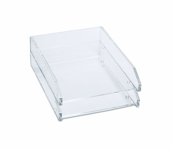 KTKAD15 Double Letter Tray, Two Tier, Acrylic, Clear By KANTEK INC.