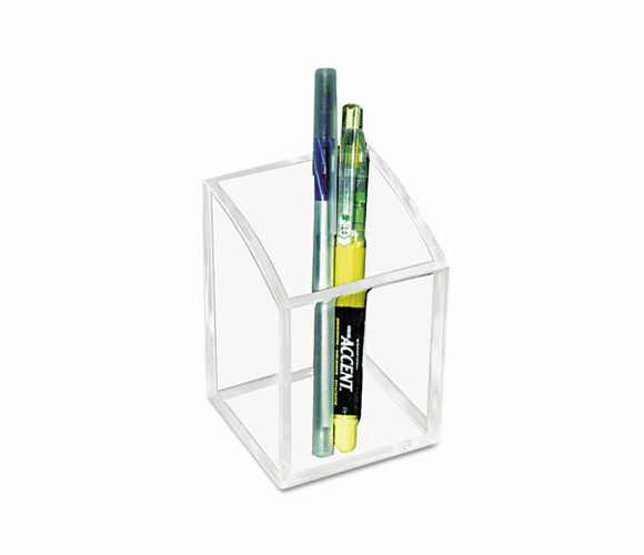 KTKAD20 Acrylic Pencil Cup, 2 3/4 x 2 3/4 x 4, Clear By KANTEK INC.