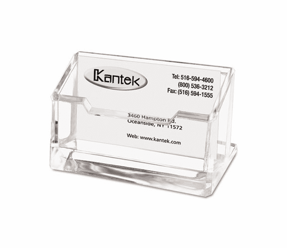 KTKAD30 Acrylic Business Card Holder, Capacity 80 Cards, Clear By KANTEK INC.